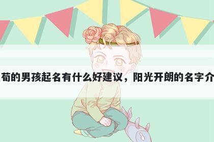 姓荀的男孩起名有什么好建议，阳光开朗的名字介绍