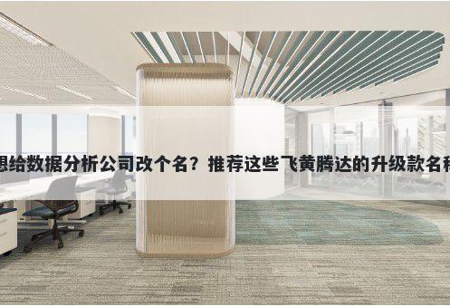 想给数据分析公司改个名？推荐这些飞黄腾达的升级款名称