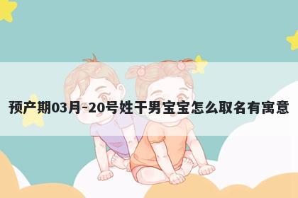 预产期03月-20号姓干男宝宝怎么取名有寓意