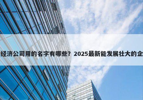 适合平台经济公司用的名字有哪些？2025最新能发展壮大的企业名解析