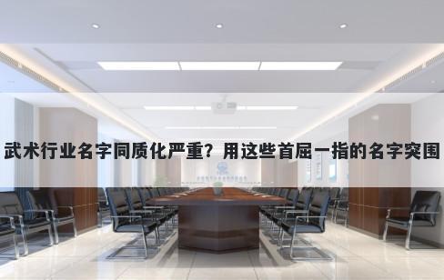 武术行业名字同质化严重？用这些首屈一指的名字突围