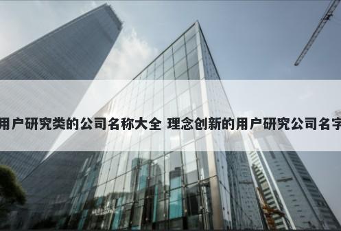 用户研究类的公司名称大全 理念创新的用户研究公司名字