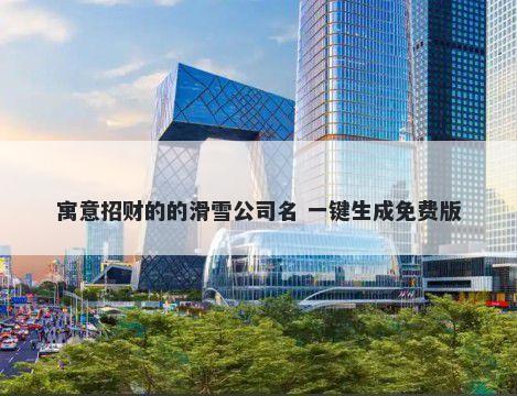 寓意招财的的滑雪公司名 一键生成免费版