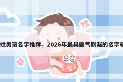 卜姓男孩名字推荐，2026年最具霸气侧漏的名字精选