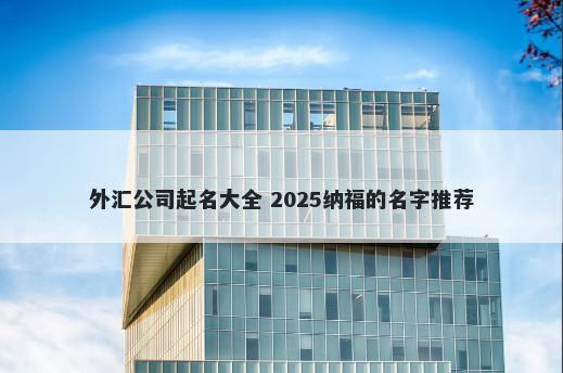 外汇公司起名大全 2025纳福的名字推荐