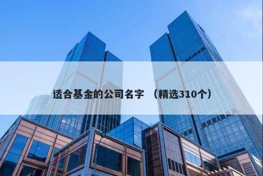 适合基金的公司名字 （精选310个）