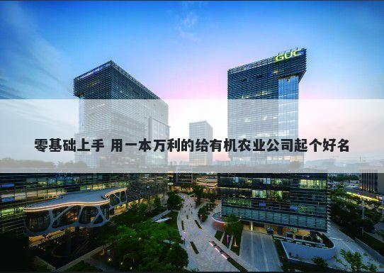 零基础上手 用一本万利的给有机农业公司起个好名
