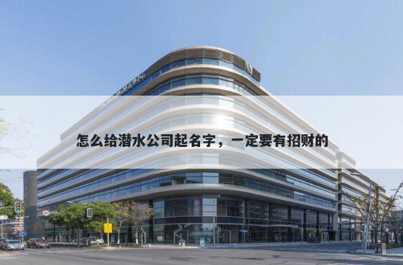 怎么给潜水公司起名字，一定要有招财的