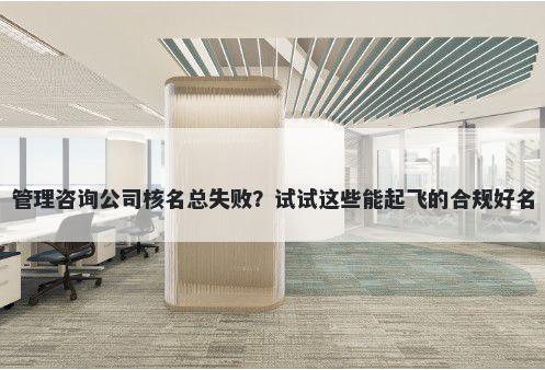 管理咨询公司核名总失败？试试这些能起飞的合规好名