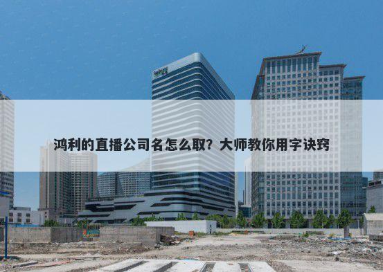 鸿利的直播公司名怎么取？大师教你用字诀窍