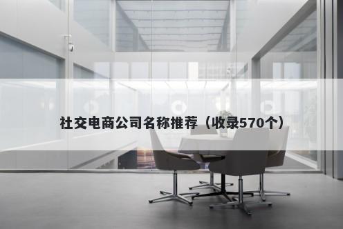 社交电商公司名称推荐（收录570个）