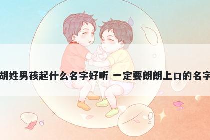 胡姓男孩起什么名字好听 一定要朗朗上口的名字