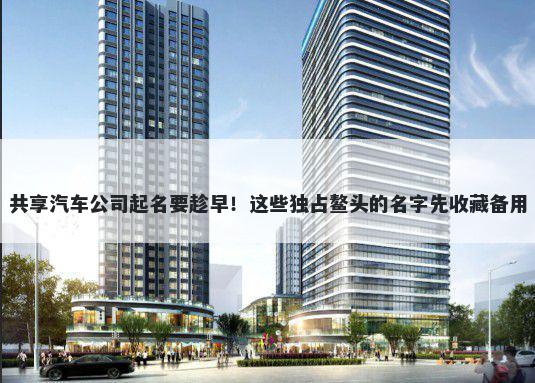 共享汽车公司起名要趁早！这些独占鳌头的名字先收藏备用