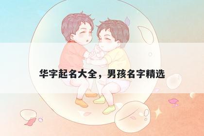 华字起名大全，男孩名字精选