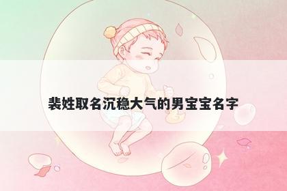 裴姓取名沉稳大气的男宝宝名字