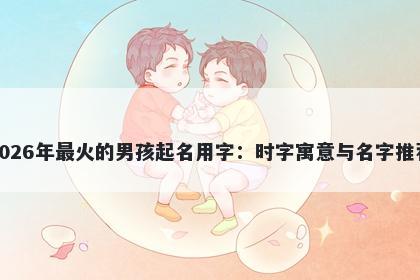 2026年最火的男孩起名用字：时字寓意与名字推荐