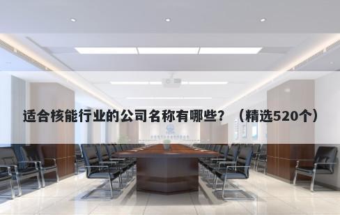 适合核能行业的公司名称有哪些？（精选520个）