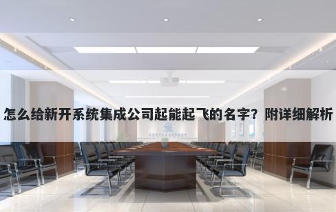怎么给新开系统集成公司起能起飞的名字?附详细解析