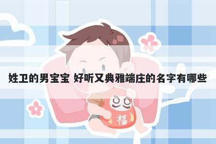 姓卫的男宝宝 好听又典雅端庄的名字有哪些