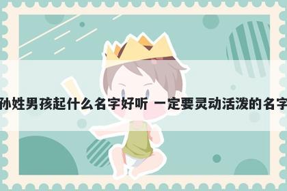 孙姓男孩起什么名字好听 一定要灵动活泼的名字