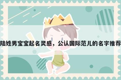 陆姓男宝宝起名灵感，公认国际范儿的名字推荐