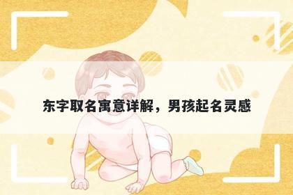 东字取名寓意详解，男孩起名灵感