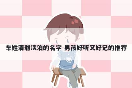 车姓清雅淡泊的名字 男孩好听又好记的推荐