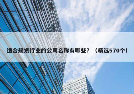 适合规划行业的公司名称有哪些？（精选570个）