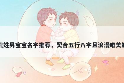 熊姓男宝宝名字推荐，契合五行八字且浪漫唯美的