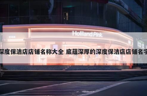 深度保洁店店铺名称大全 底蕴深厚的深度保洁店店铺名字