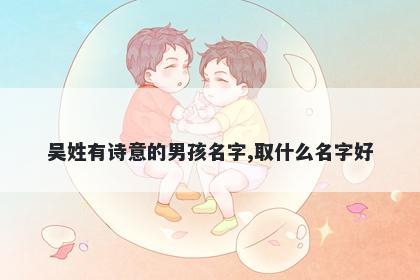 吴姓有诗意的男孩名字,取什么名字好