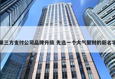 第三方支付公司品牌升级 先选一个大气聚财的新名字