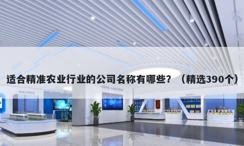 适合精准农业行业的公司名称有哪些？（精选390个）