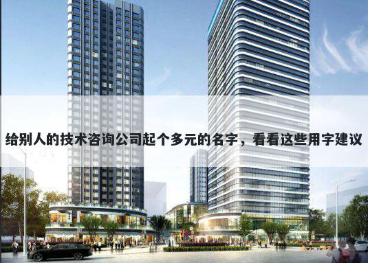 给别人的技术咨询公司起个多元的名字，看看这些用字建议