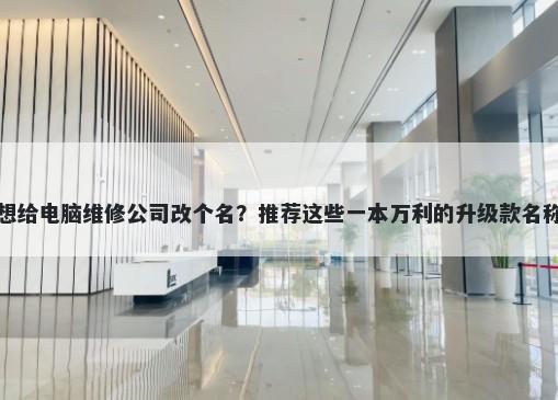 想给电脑维修公司改个名？推荐这些一本万利的升级款名称
