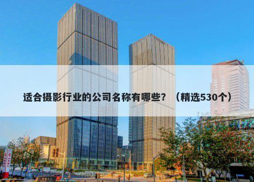 适合摄影行业的公司名称有哪些？（精选530个）