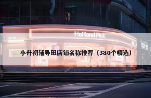 小升初辅导班店铺名称推荐（380个精选）