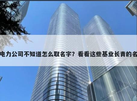 想开家电力公司不知道怎么取名字？看看这些基业长青的名字大全