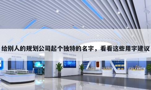 给别人的规划公司起个独特的名字，看看这些用字建议