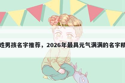施姓男孩名字推荐，2026年最具元气满满的名字精选