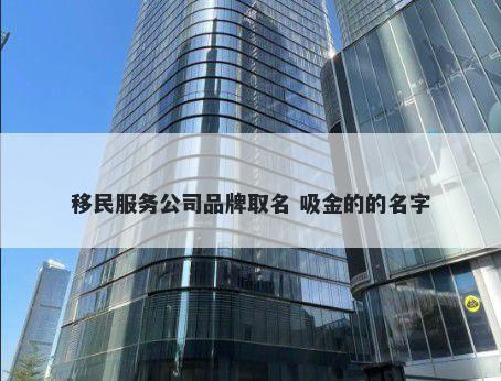 移民服务公司品牌取名 吸金的的名字