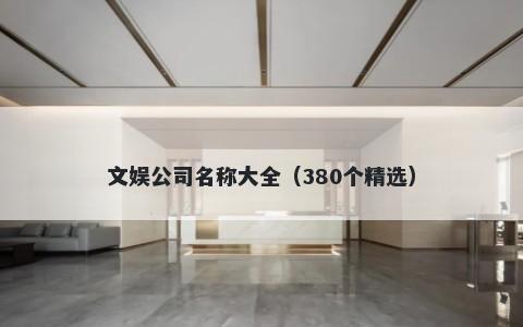 文娱公司名称大全（380个精选）