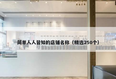 简单人人皆知的店铺名称（精选250个）
