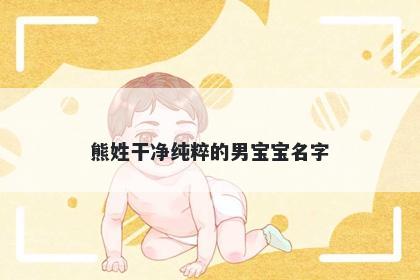 熊姓干净纯粹的男宝宝名字