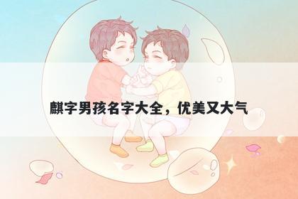 麒字男孩名字大全，优美又大气