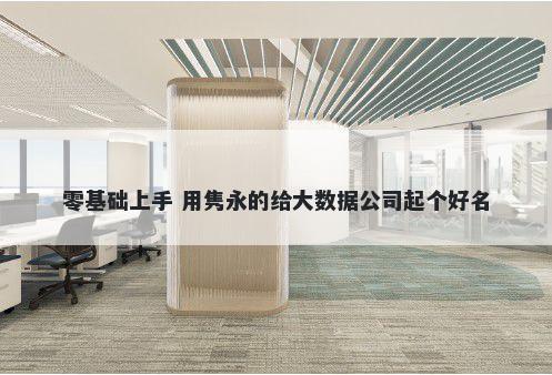 零基础上手 用隽永的给大数据公司起个好名