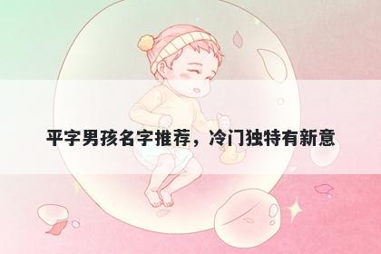 平字男孩名字推荐，冷门独特有新意