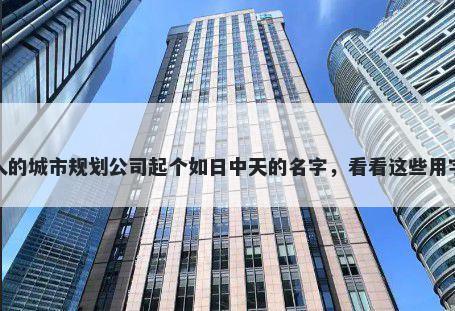 给别人的城市规划公司起个如日中天的名字,看看这些用字建议