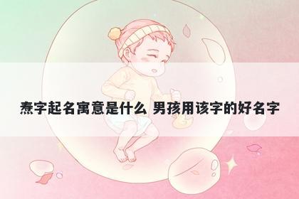 焘字起名寓意是什么 男孩用该字的好名字