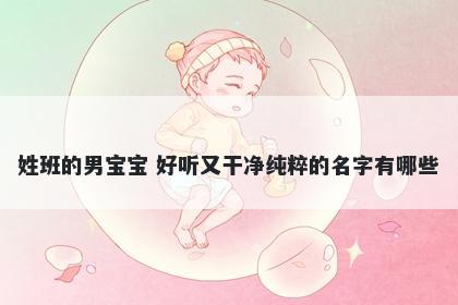 姓班的男宝宝 好听又干净纯粹的名字有哪些